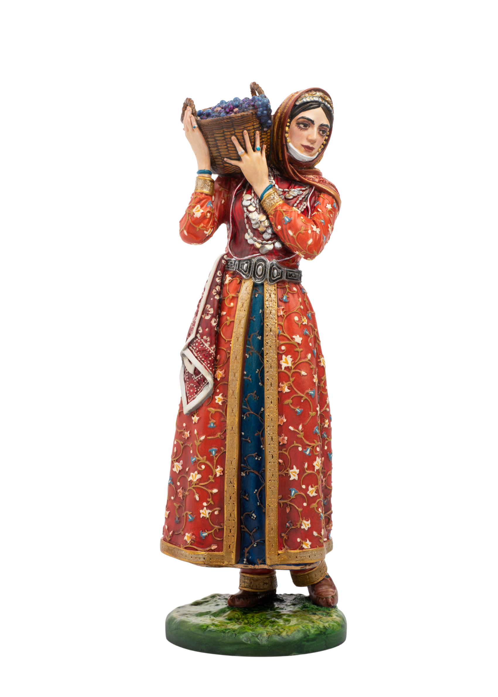 Статуэтка Девушка с корзиной винограда (ручная роспись)