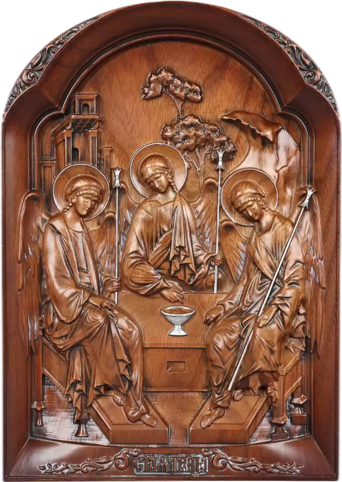 Икона Святая Троица в полукруге