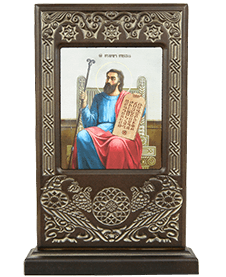 Икона-хачкар "Святой Месроп Маштоц" в резной рамке, 27 х 17
