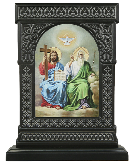 Икона-хачкар "Святая Троица" в резной рамке, 29,5 х 23