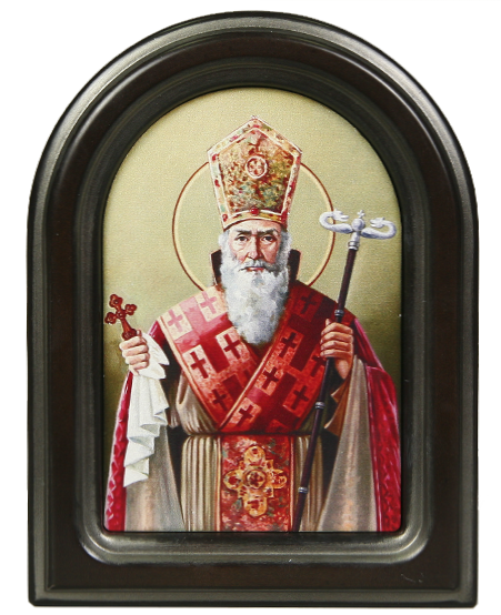Икона "Святой Григорий Просветитель" в резной рамке, 20 х 15