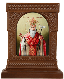 Икона-хачкар "Святой Григорий Просветитель" в резной рамке, 21 х 17