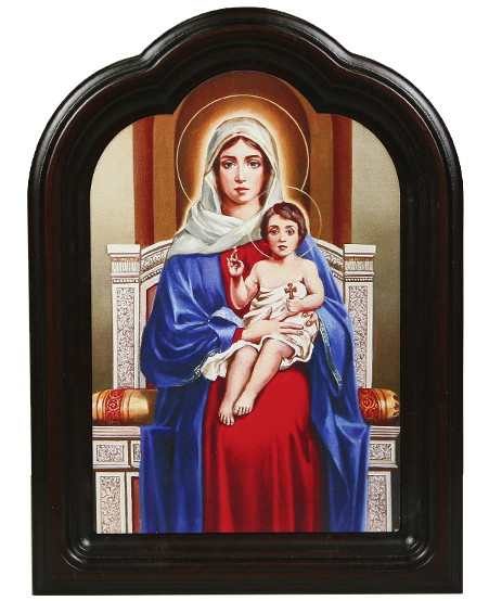 Икона "Святая Дева Мария с младенцем" в резной рамке, 27 х 20