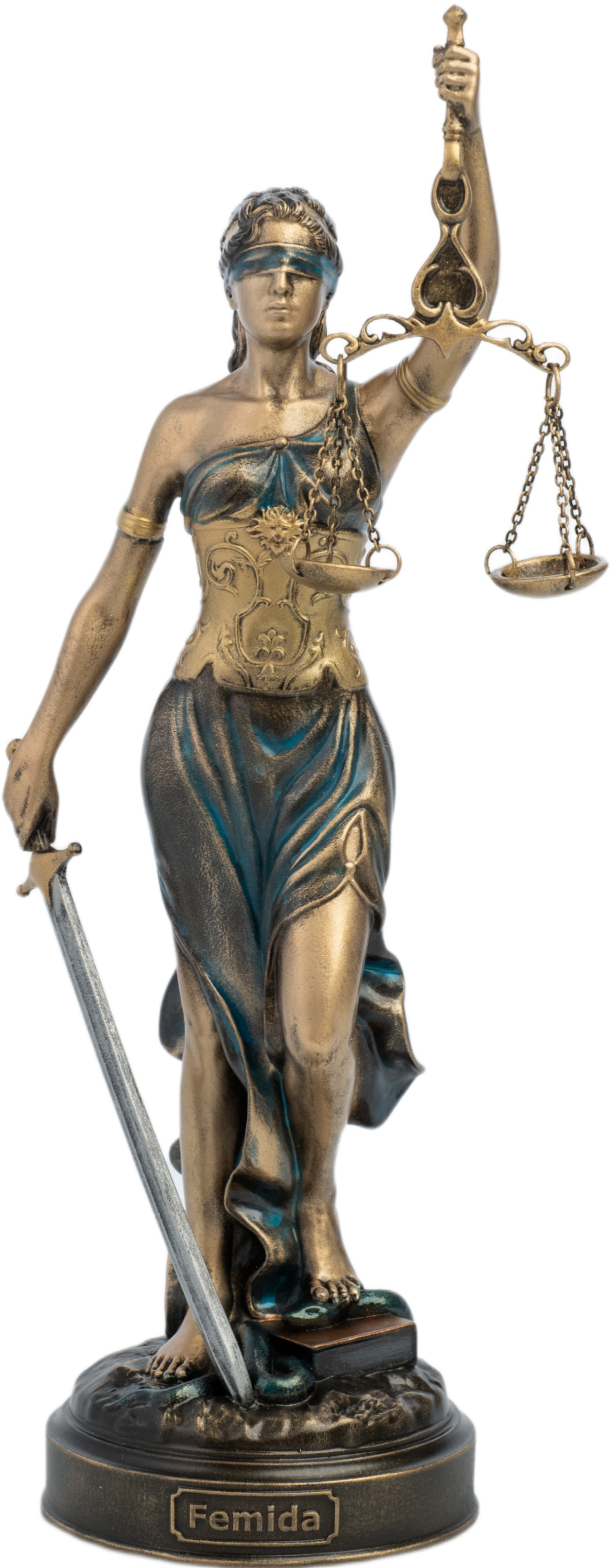 Статуэтка Богиня Фемида (Со Змеёй ) цвет вернисаж