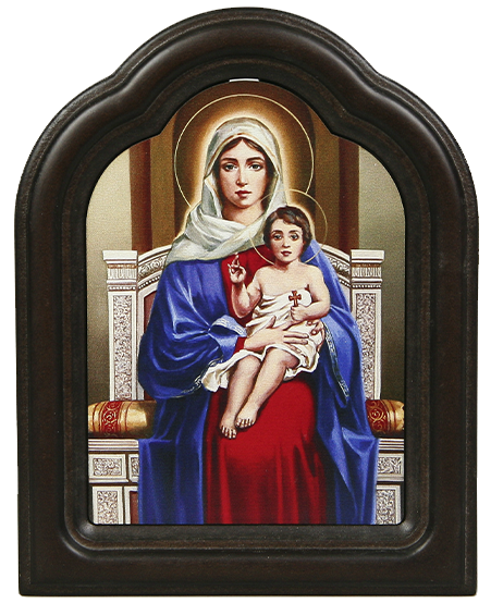 Икона "Святая Дева Мария с младенцем" в резной рамке, 18,5 х 14,5
