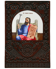 Икона-хачкар "Святой Месроп Маштоц" в резной рамке, 21 х 14,5