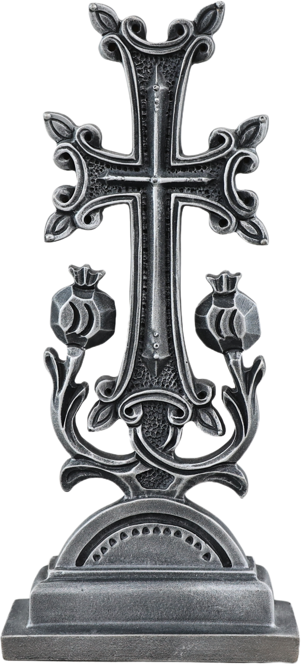 Крест с гранатами (цвет серебро)
