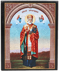Икона "Святой Николай Чудотворец" на деревянной основе, 12 х 10