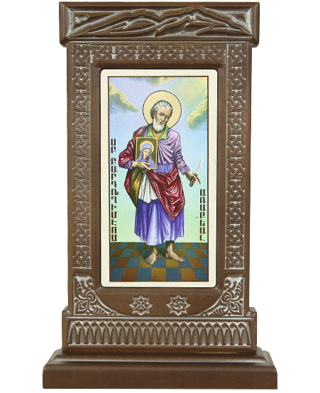 Икона-хачкар "Апостол Святой Варфоломей" в резной рамке, 27 х 17