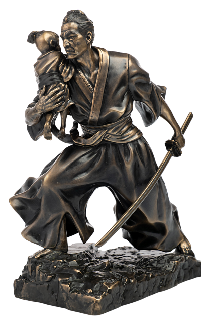 Статуэтка Самурай с ребёнком (бронза)