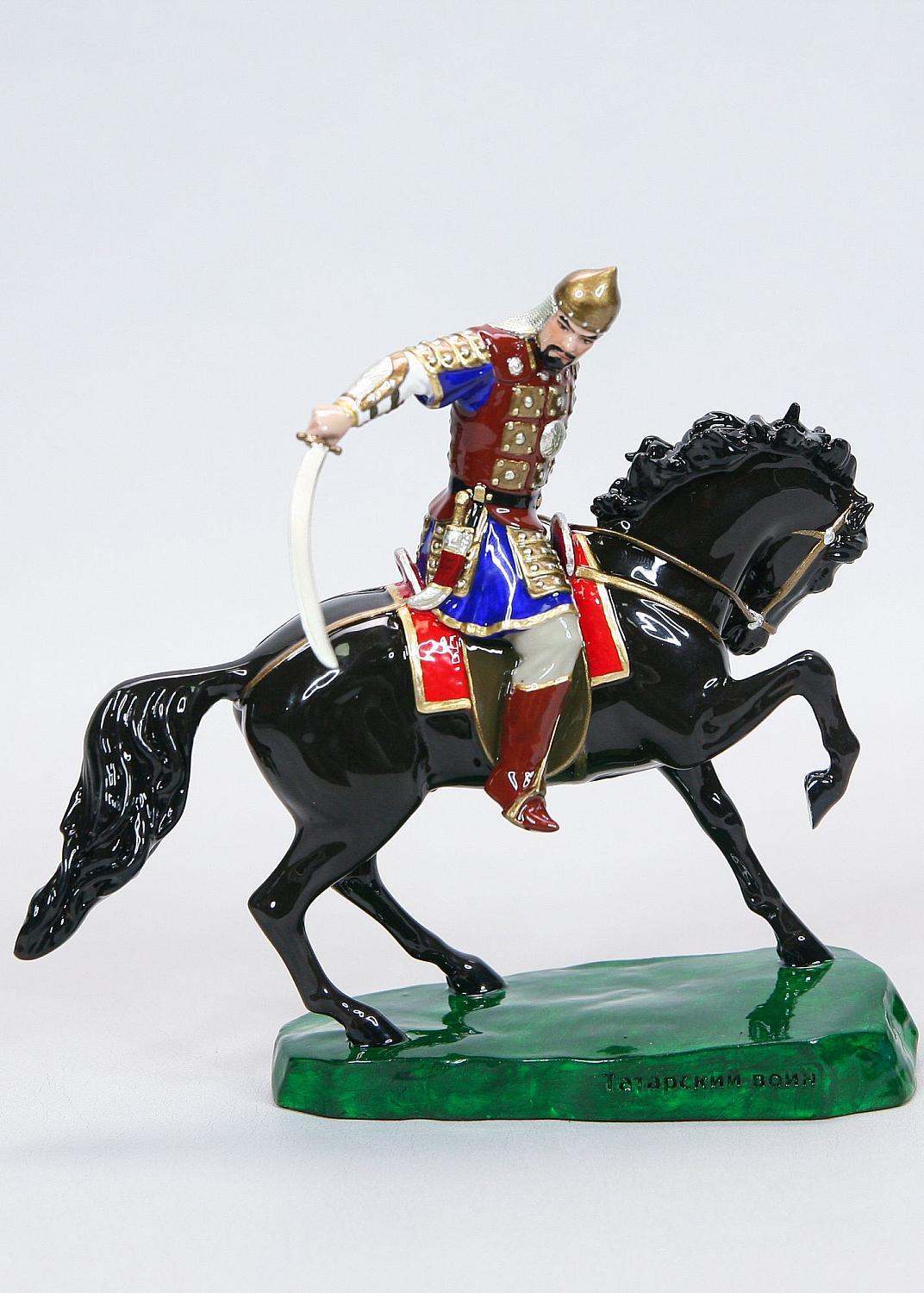 Статуэтка Татарский воин на  коне, цвет, ручная  роспись