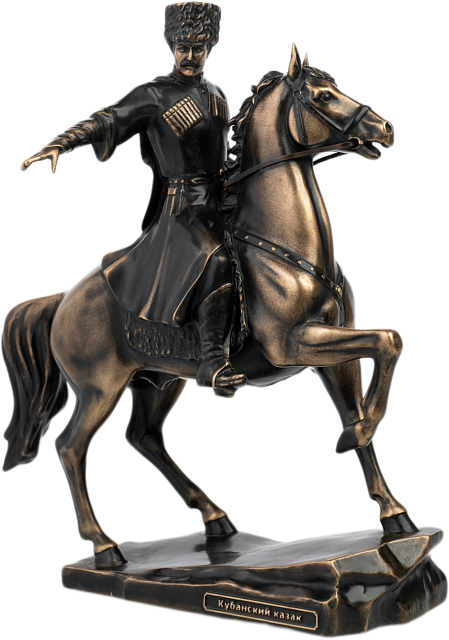 Статуэтка Кубанский казак на коне (бронза)