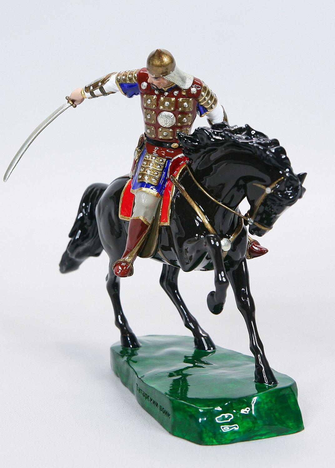 Статуэтка Татарский воин на  коне, цвет, ручная  роспись