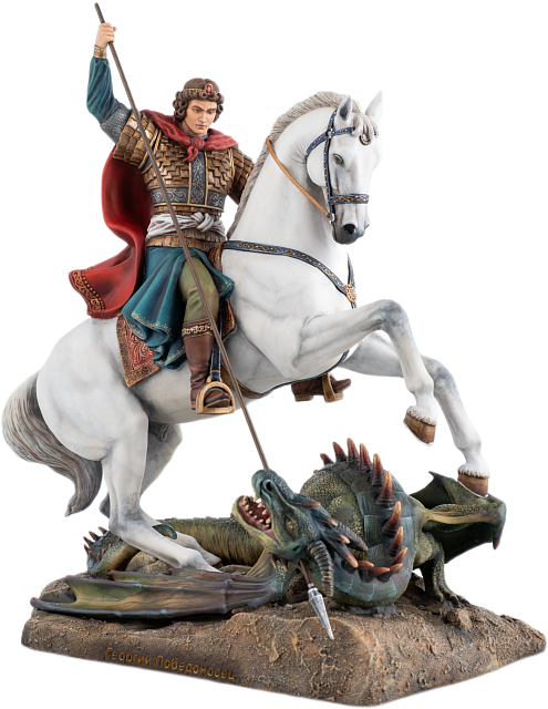 Статуэтка Святой Георгий Победоносец (ручная роспись) 