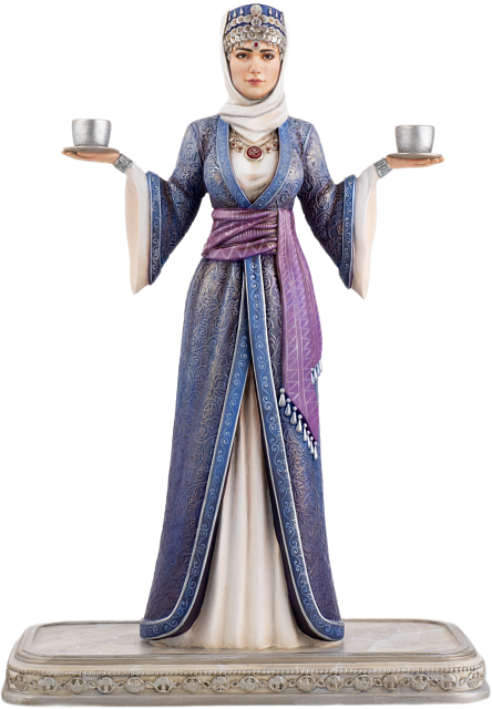 Статуэтка Девушка с чашами (ручная роспись)