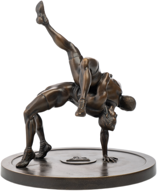 Статуэтка Борцы в падении (бронза)