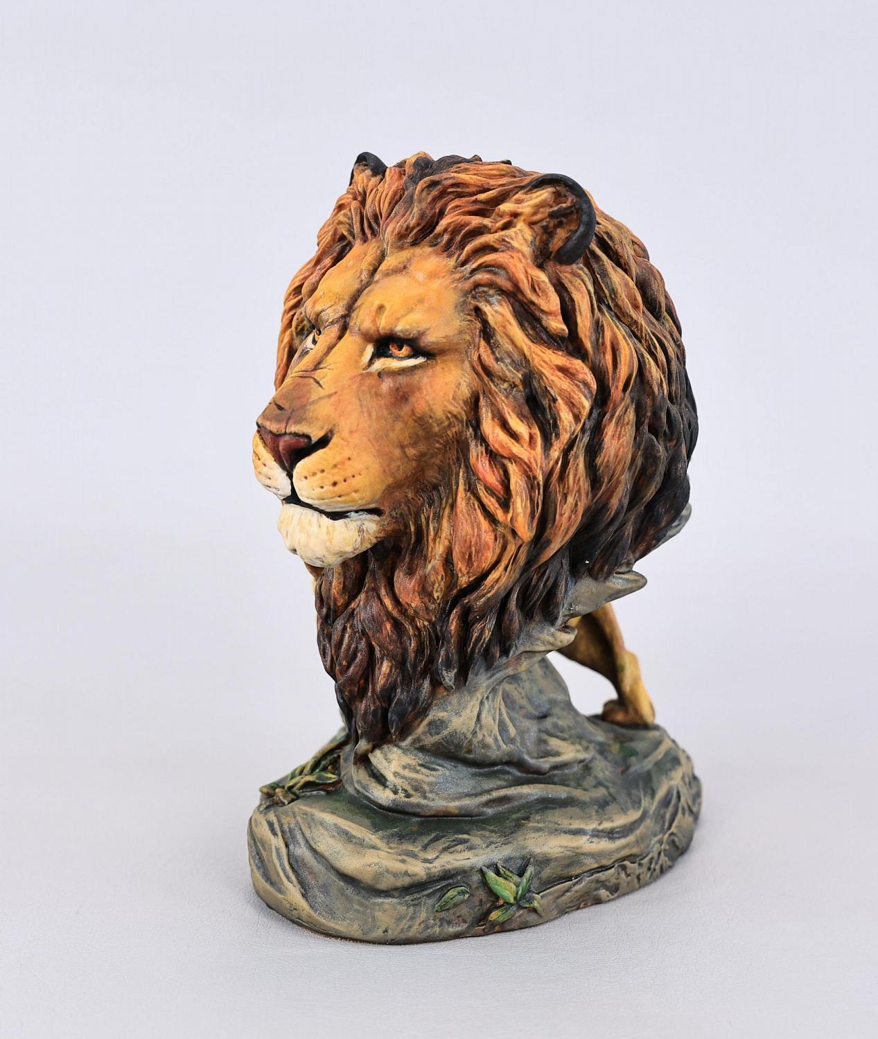 Статуэтка Лев с львёнком (ручная роспись)