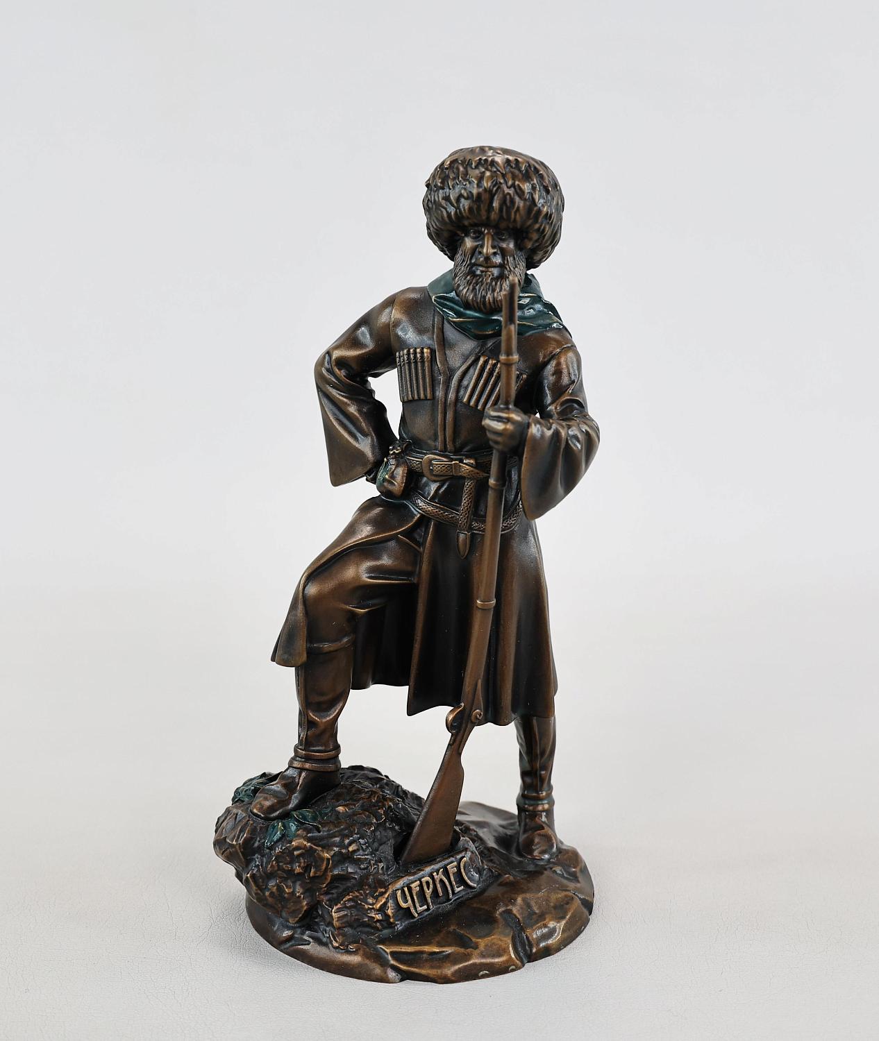 Статуэтка Черкес с ружьем (цвет Вернисаж), бронза