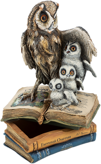 Статуэтка Сова (шкатулка) Лукоморье (ручная роспись)