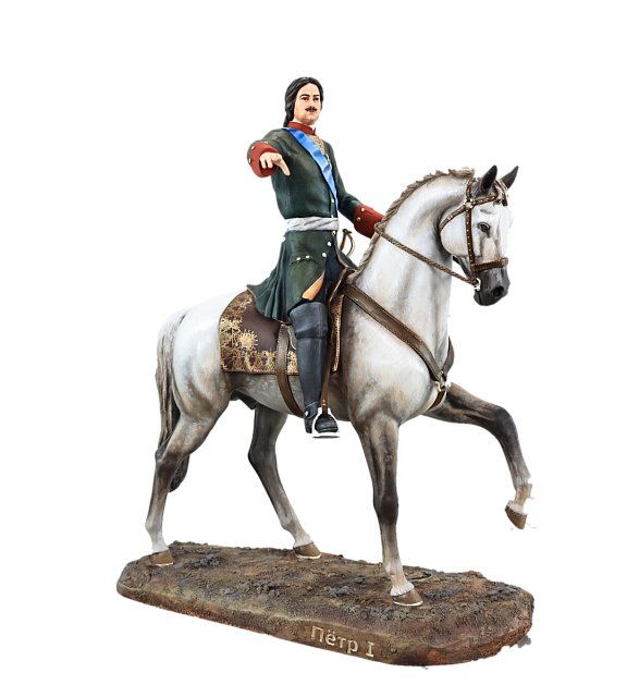 Статуэтка Петр Первый I на коне (ручная роспись)