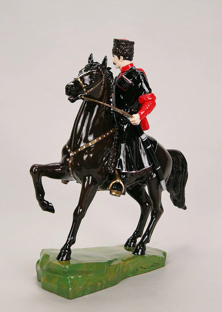 Статуэтка Кубанский казак  на коне (ручная роспись)