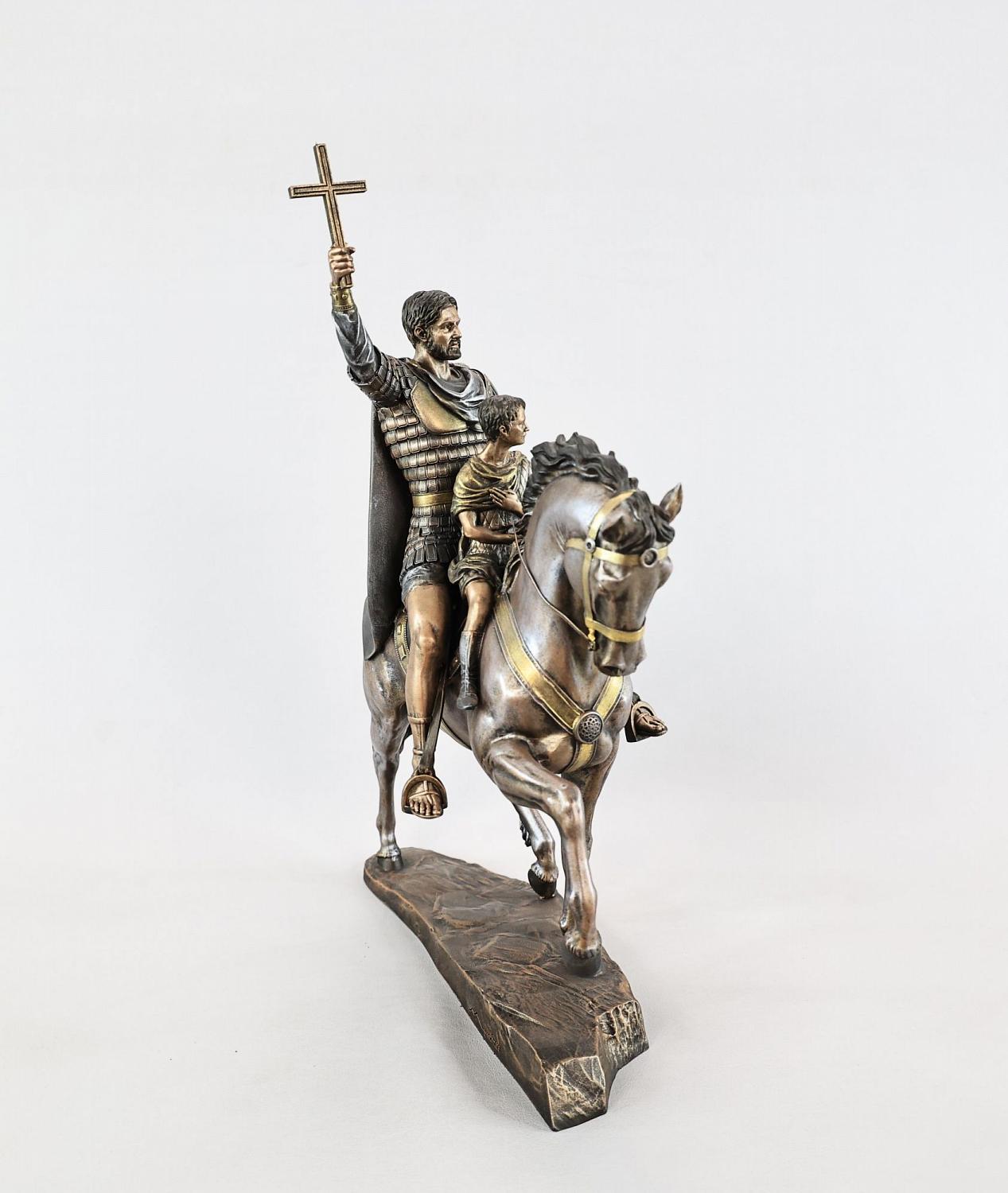 Статуэтка Святой Сурб Саркис с сыном Мартиросом на коне (цвет Вернисаж)