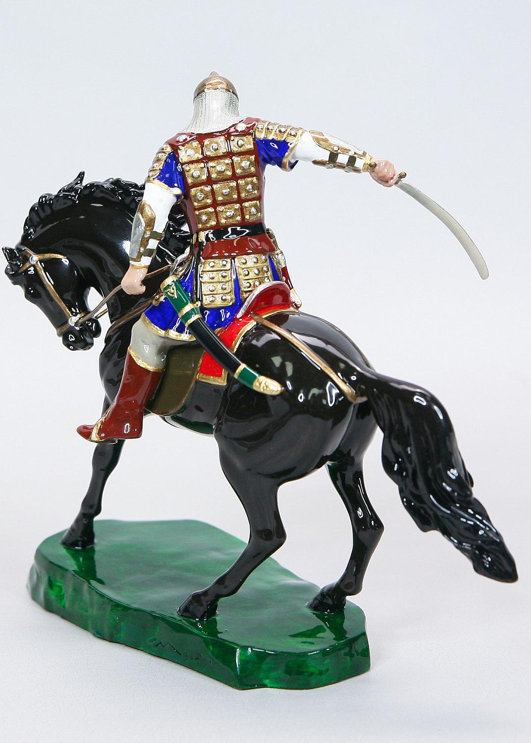 Статуэтка Татарский воин на коне, цвет, ручная роспись