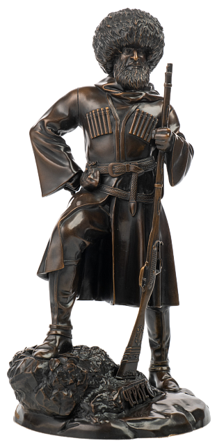 Статуэтка Черкес с ружьем (бронза)