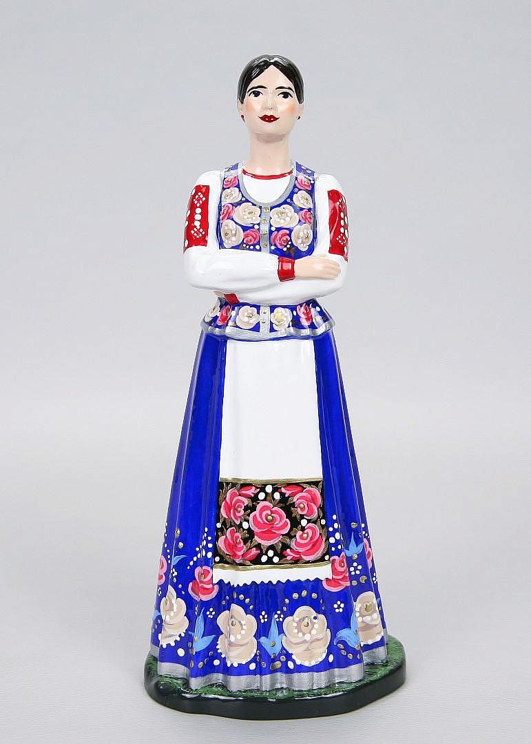 Статуэтка Казачка в синем платье малая (ручная роспись)