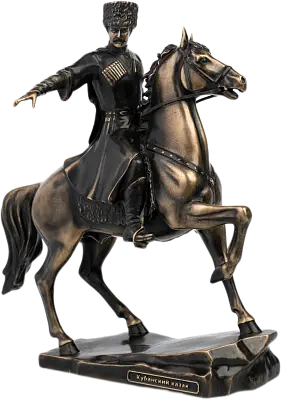 Статуэтка Кубанский казак на коне, Бронза  