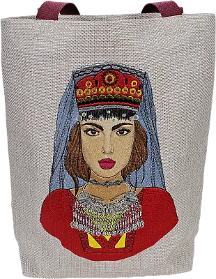 Сумка - шопер с вышивкой "Армянская девушка" 