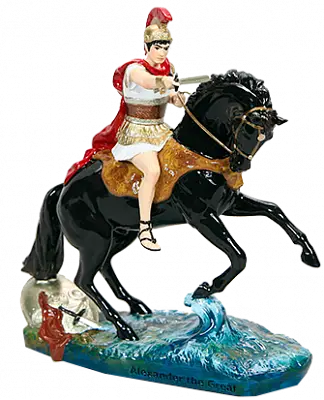 Статуэтка Александр Македонский на коне, цвет, ручная роспись