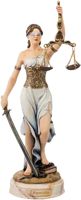Статуэтка Греческая Богиня Фемида (со змеёй) (ручная роспись)