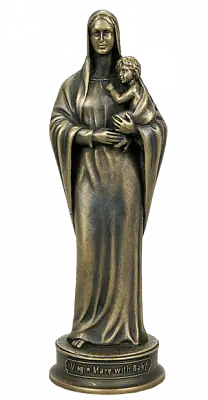 Статуэтка Святая  Дева Мария с ребенком, бронза