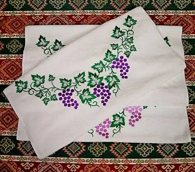 Полотенце махровое с вышивкой Виноградная лоза
