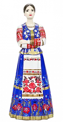 Статуэтка Казачка в синем платье (ручная роспись)